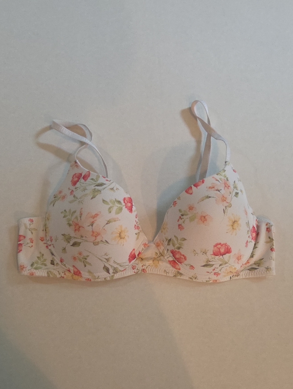 Laura Ashley Floral T-Shirt Bra - White/Pink 38C